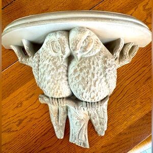 Vintage 1977 MCM Cream Burwood Lovebirds Parrots Wall Shelf w/ Bracket VGUC